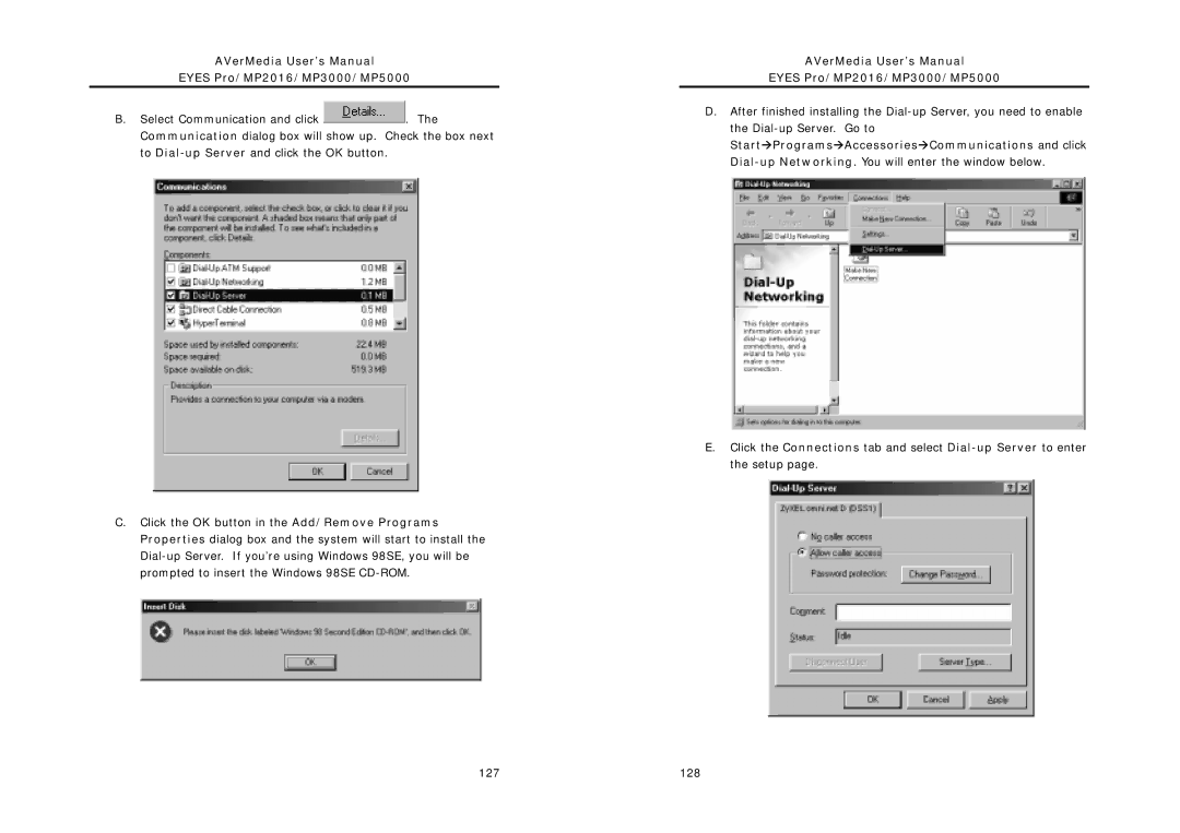 AVerMedia Technologies MP3000, MP2016, MP5000 user manual 128 