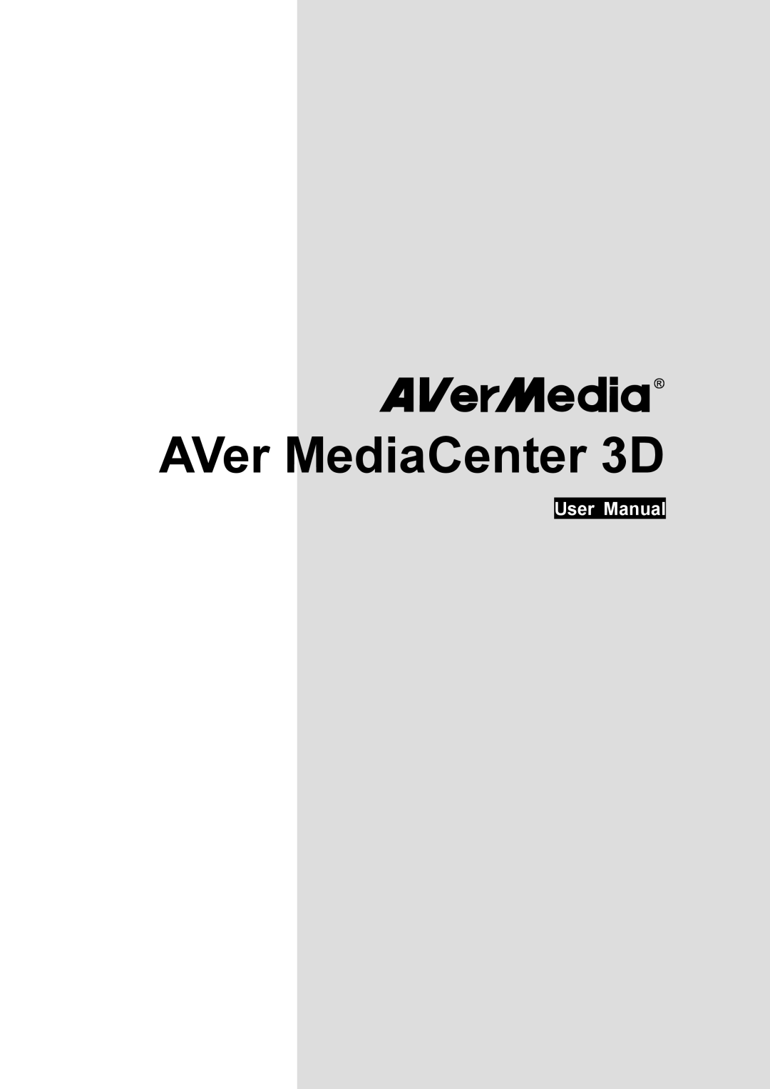 AVerMedia Technologies MTVHDDVRR user manual AVer MediaCenter 3D 