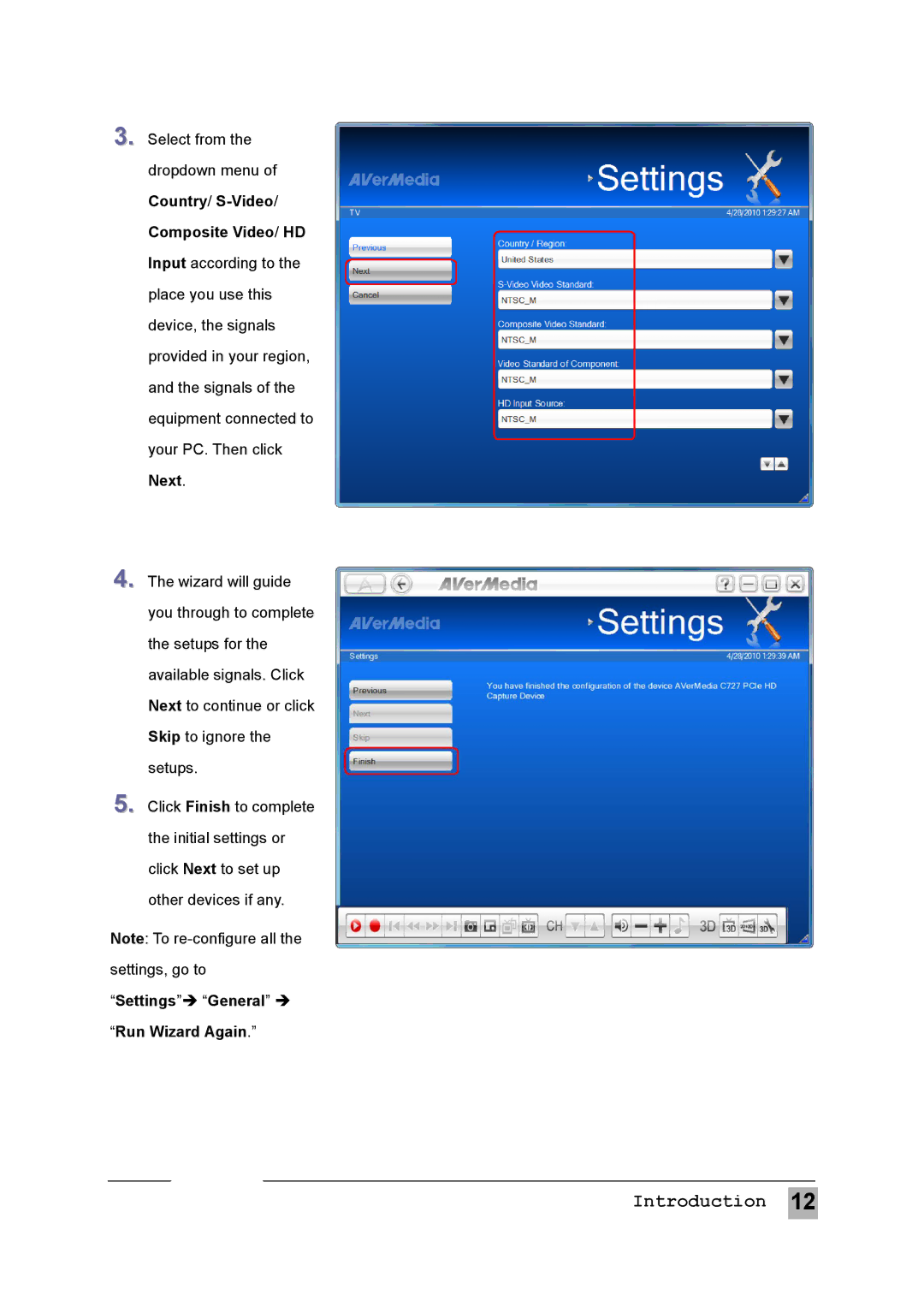 AVerMedia Technologies MTVHDDVRR user manual Run Wizard Again 