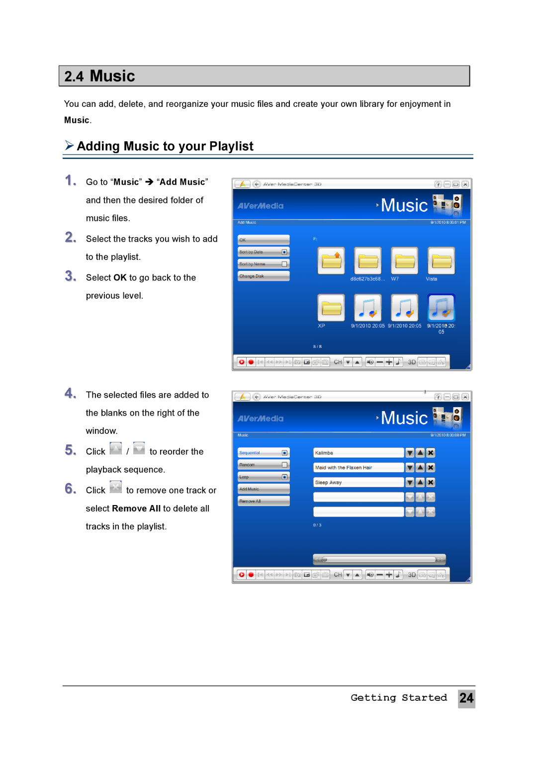 AVerMedia Technologies MTVHDDVRR user manual  Adding Music to your Playlist 