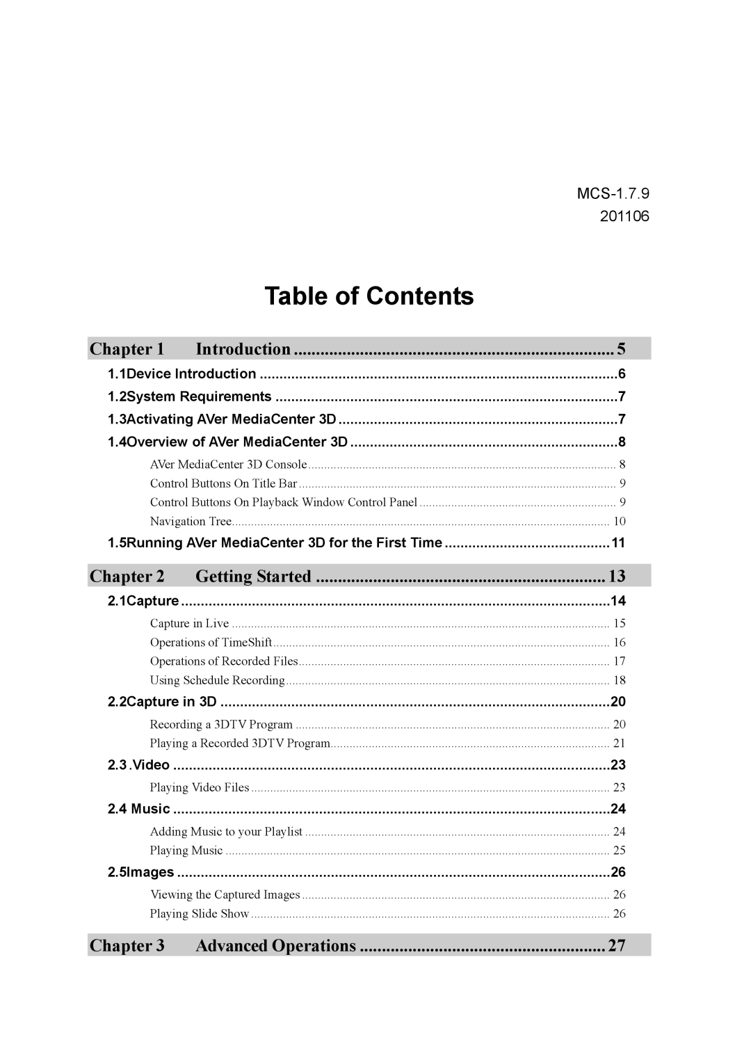 AVerMedia Technologies MTVHDDVRR user manual Table of Contents 