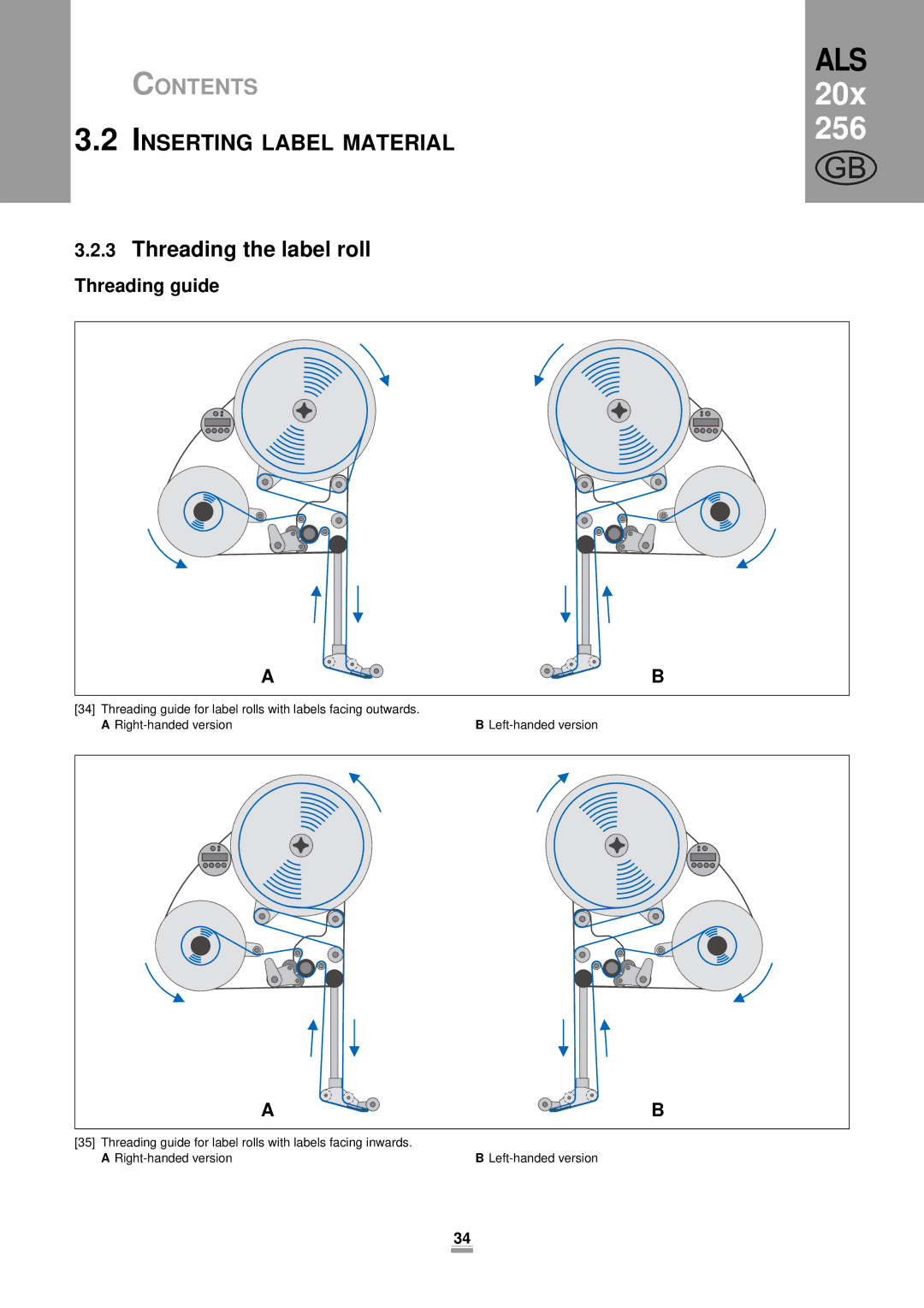 Avery 256, 204, 206 manual Threading the label roll, Threading guide 