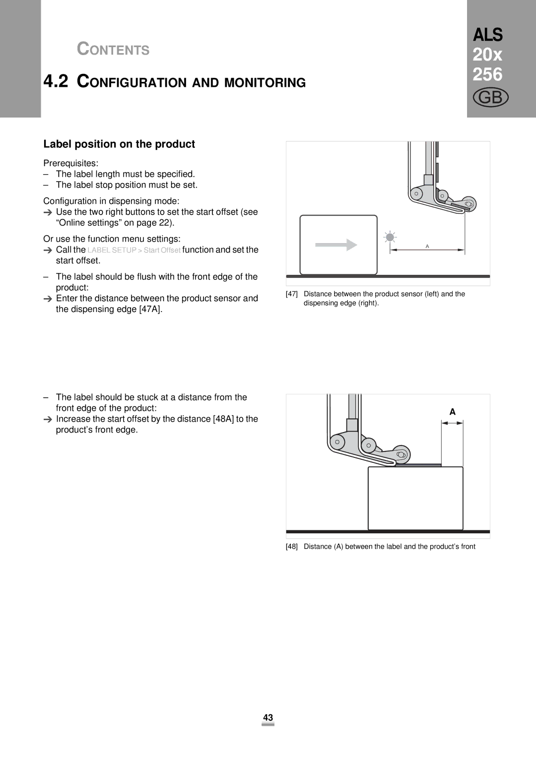 Avery 256, 204, 206 manual Label position on the product 