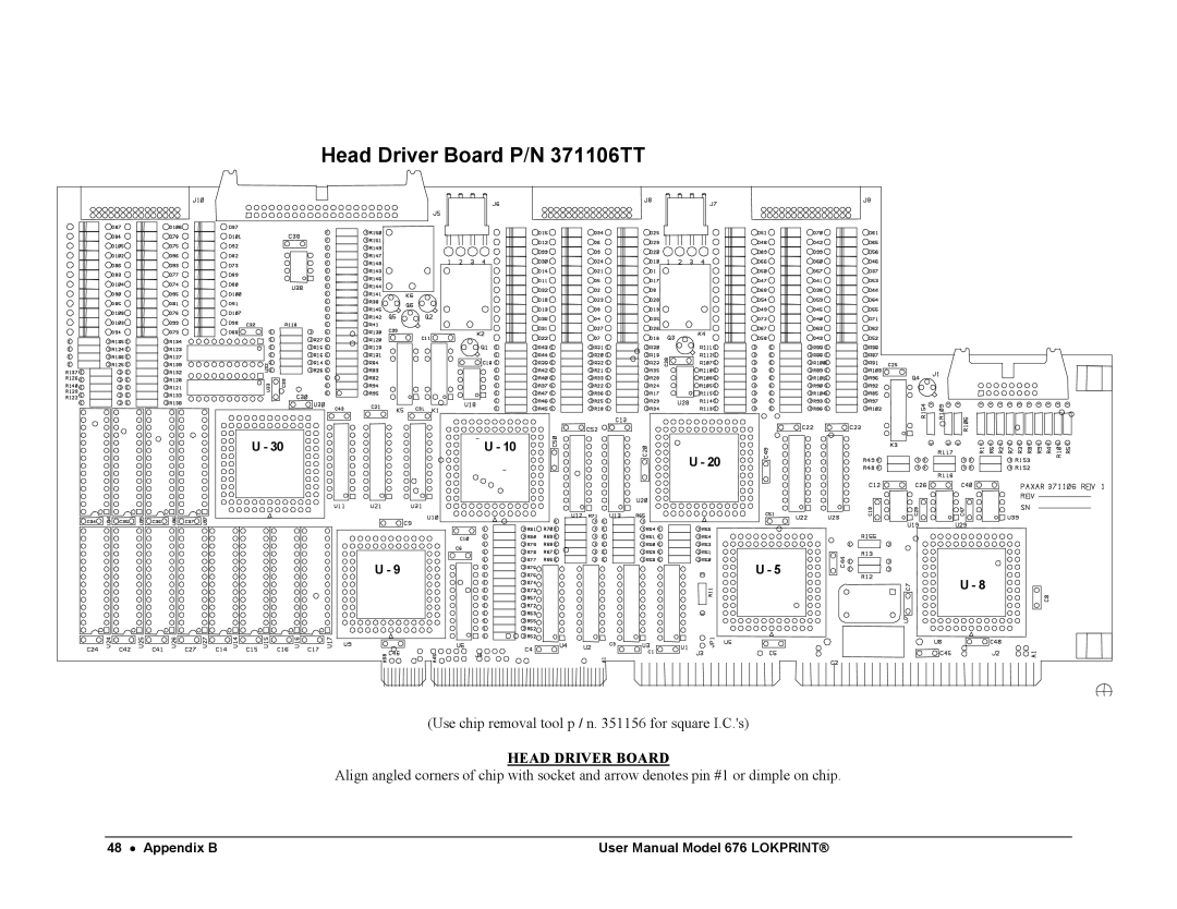 Avery 676 user manual Head Driver Board P/N 371106TT 