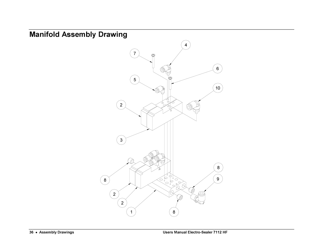 Avery 7112 HF user manual Manifold Assembly Drawing 