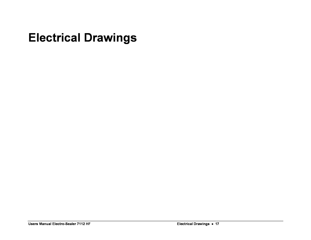 Avery user manual Electrical Drawings, Users Manual Electro-Sealer 7112 HF 