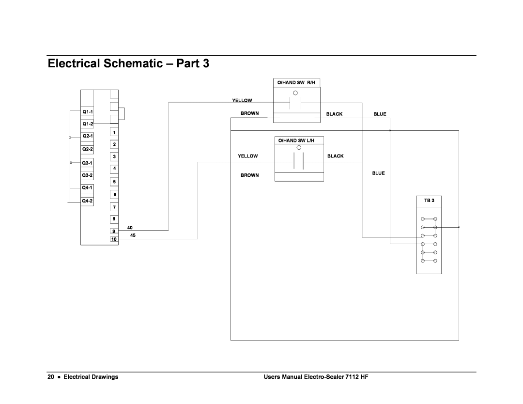 Avery user manual Electrical Schematic - Part, Electrical Drawings, Users Manual Electro-Sealer 7112 HF 