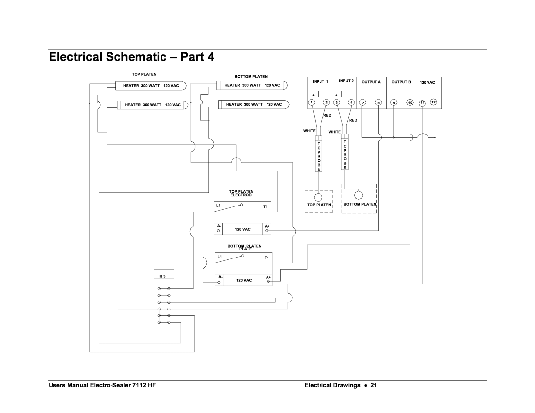 Avery 7112 HF user manual Electrical Schematic - Part, Electrical Drawings 