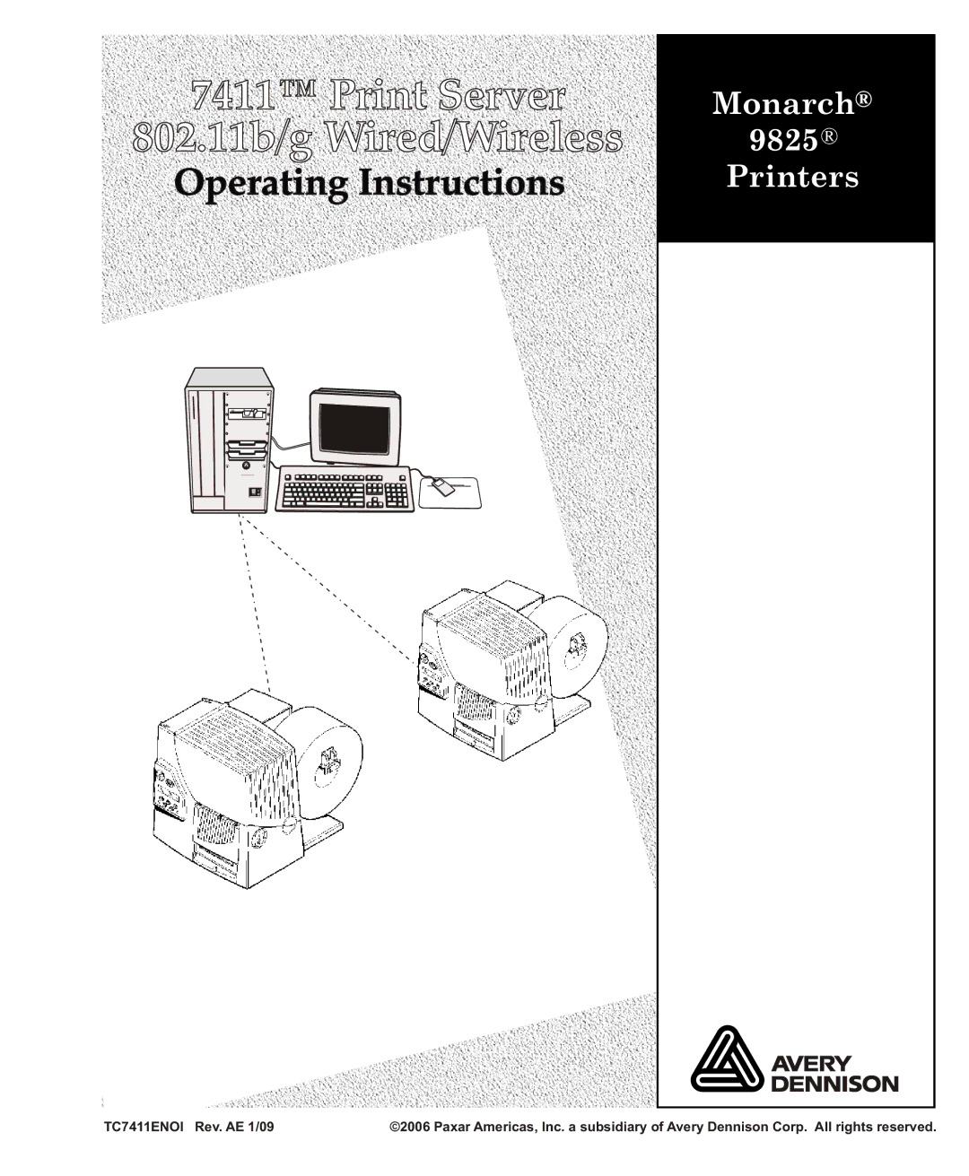 Avery 7411 manual Operating Instructions 