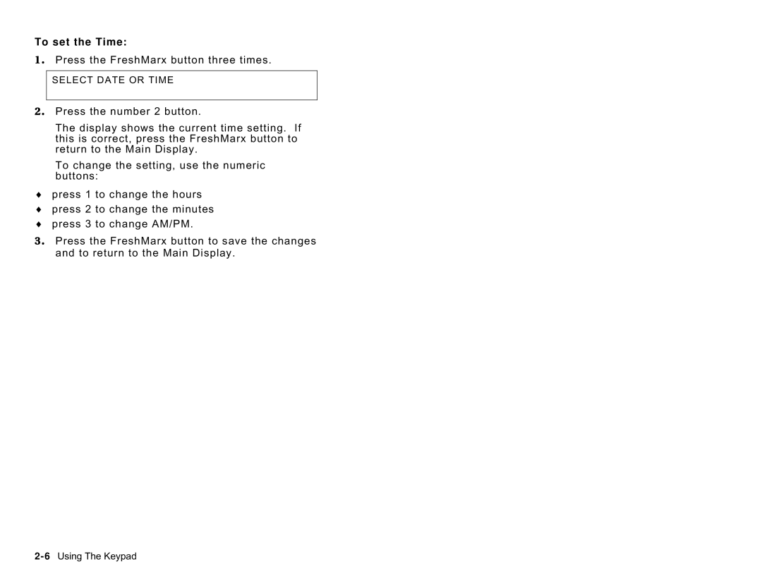 Avery 9416 manual To set the Time 