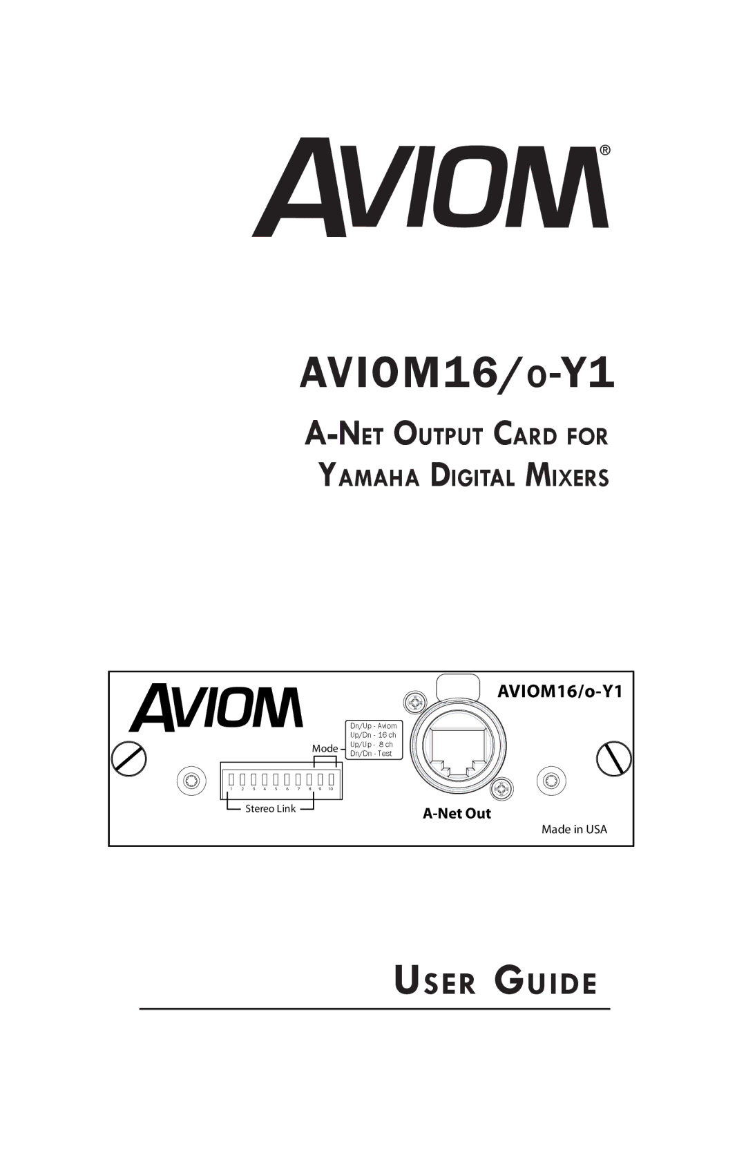 Aviom 16/O-Y1 manual AVIOM16/o-Y1 