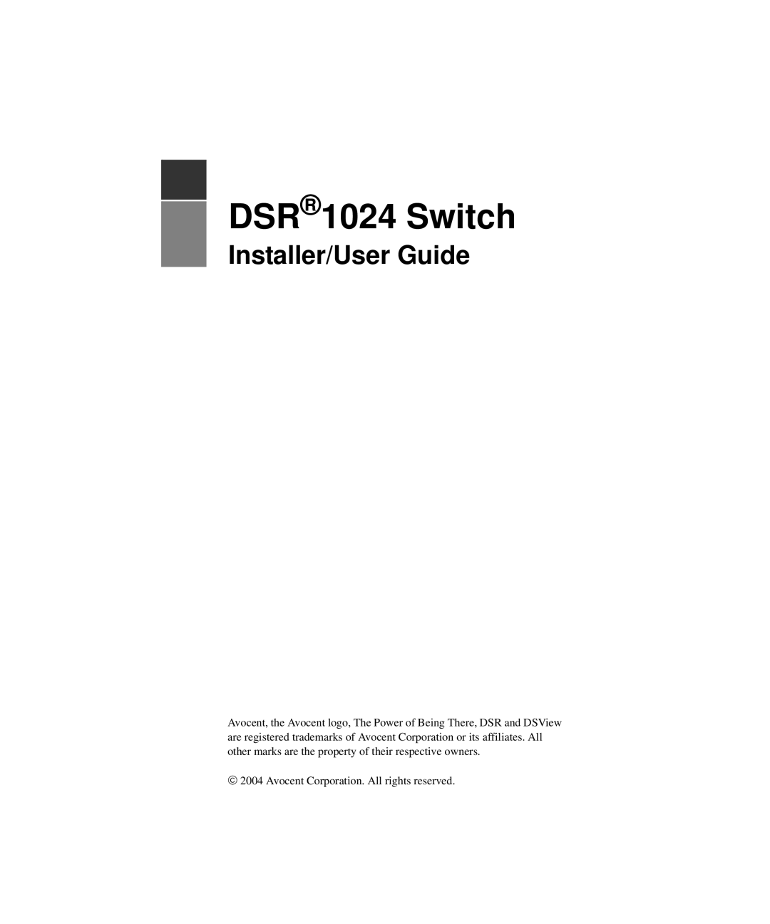 Avocent manual DSR1024 Switch 