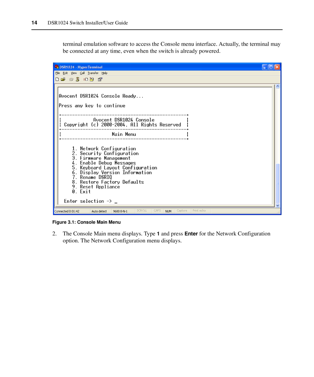 Avocent manual 14 DSR1024 Switch Installer/User Guide 