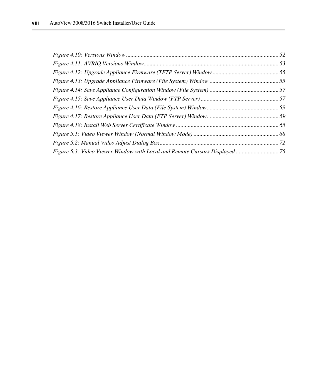 Avocent 3008/3016 manual Versions Window 