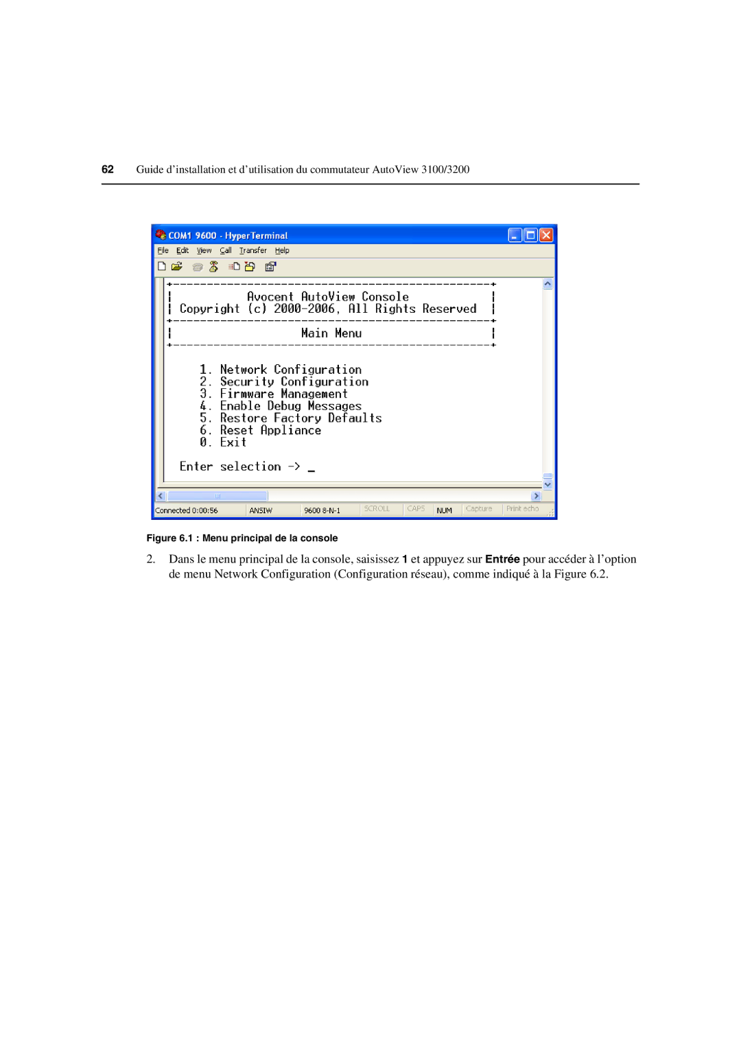 Avocent 3100/3200 manual Menu principal de la console 