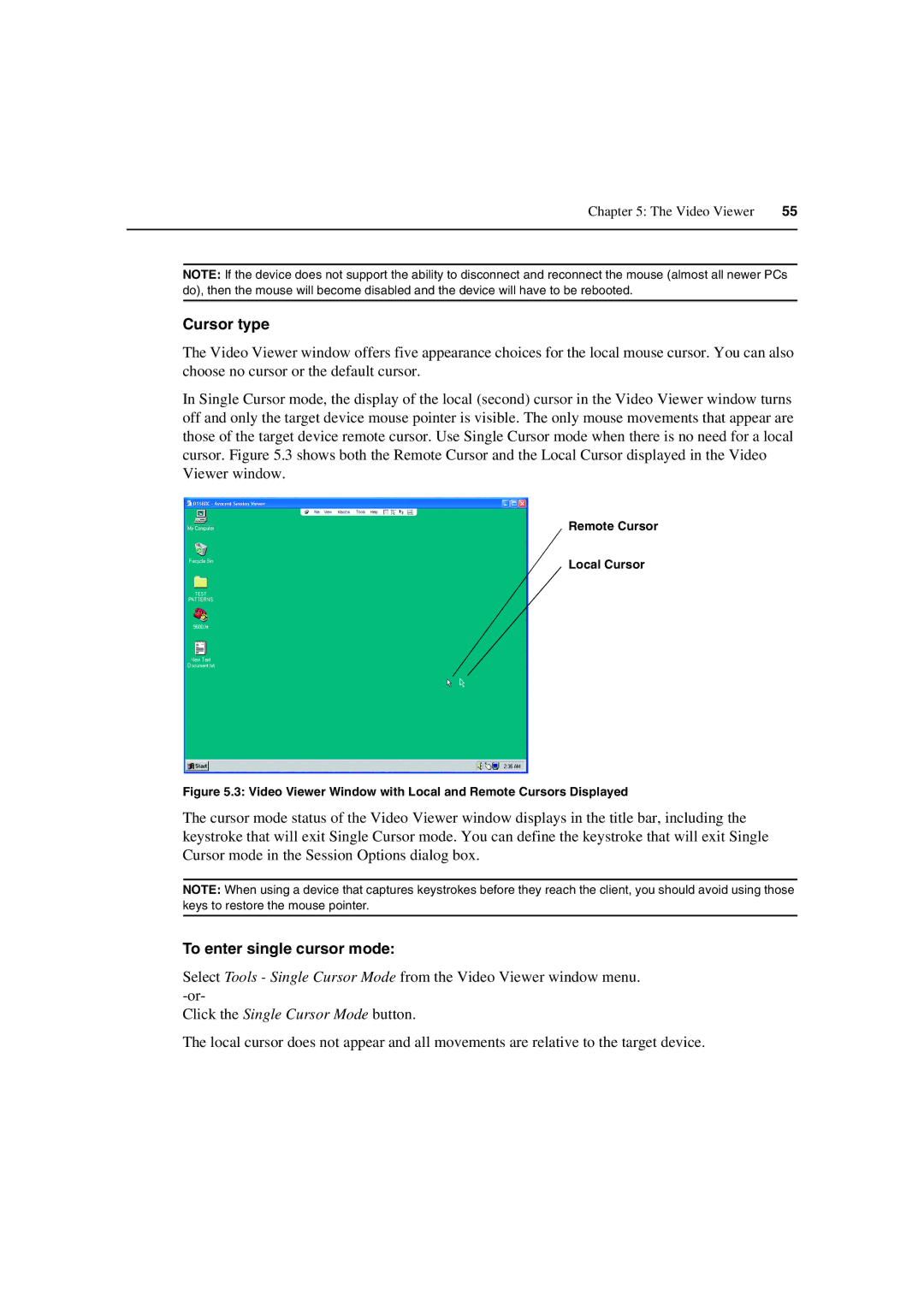 Avocent 3100/3200 manual Cursor type, To enter single cursor mode 