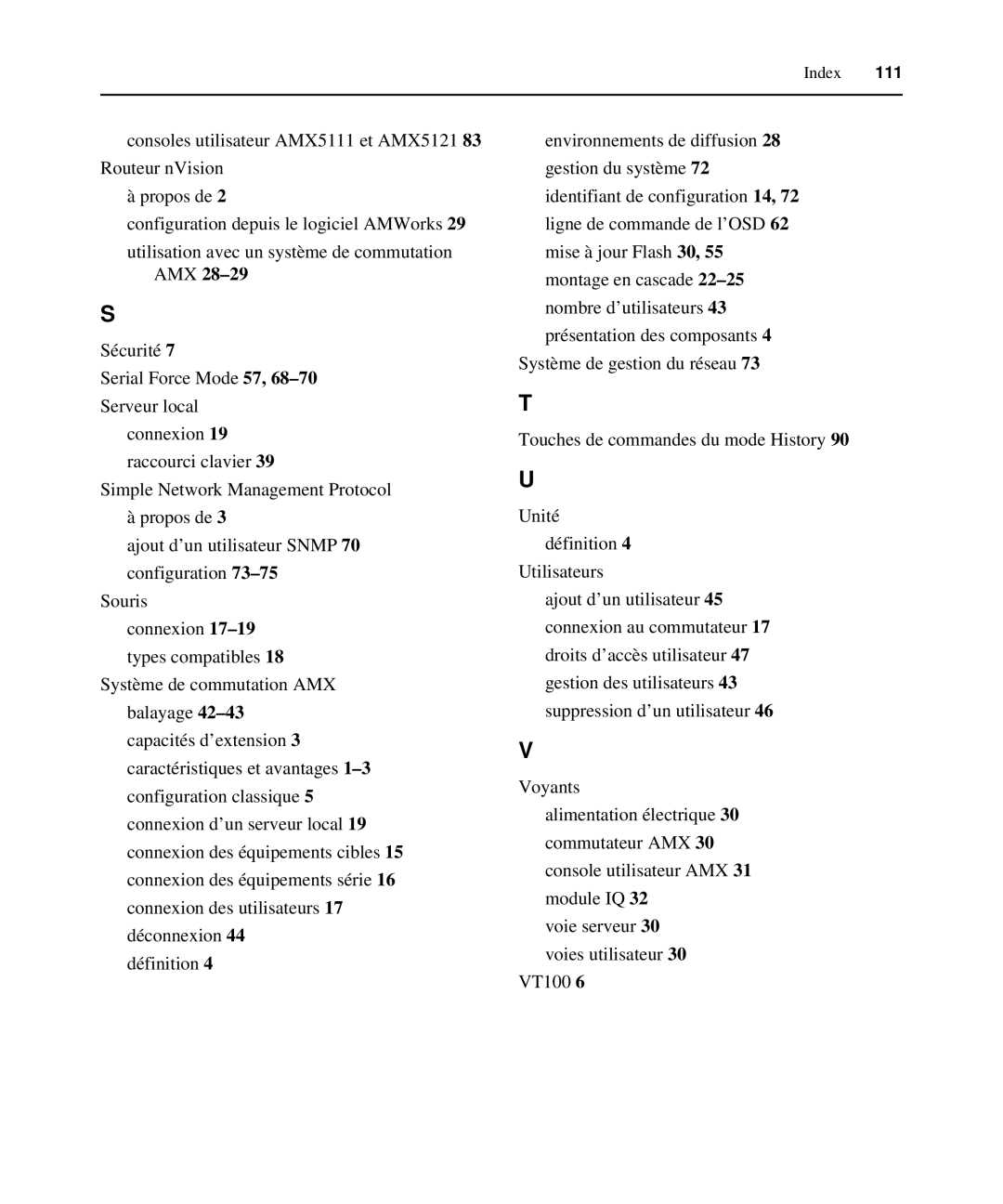 Avocent 590-222-501M manual Index 