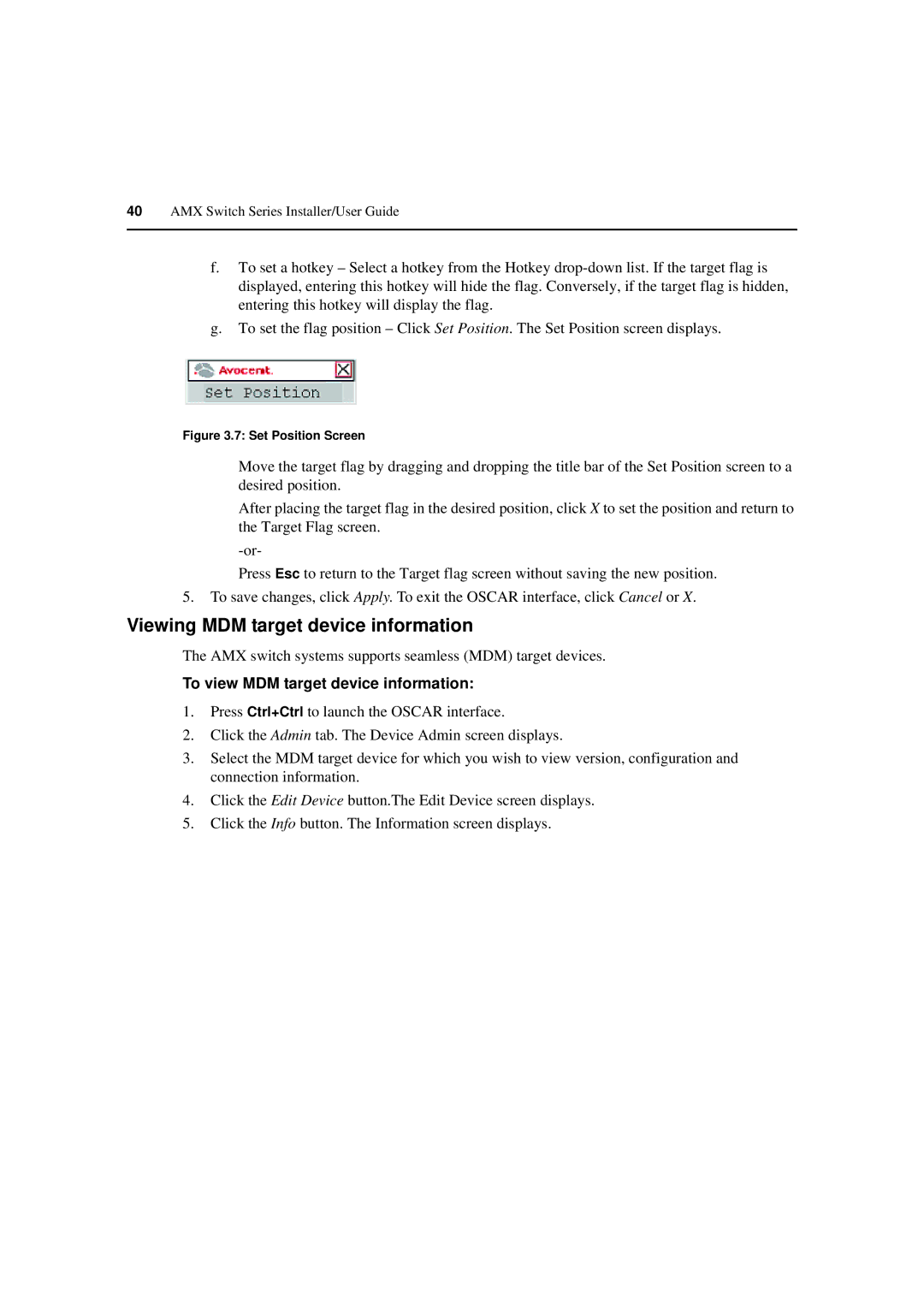 Avocent 590-222-501M manual Viewing MDM target device information, To view MDM target device information 