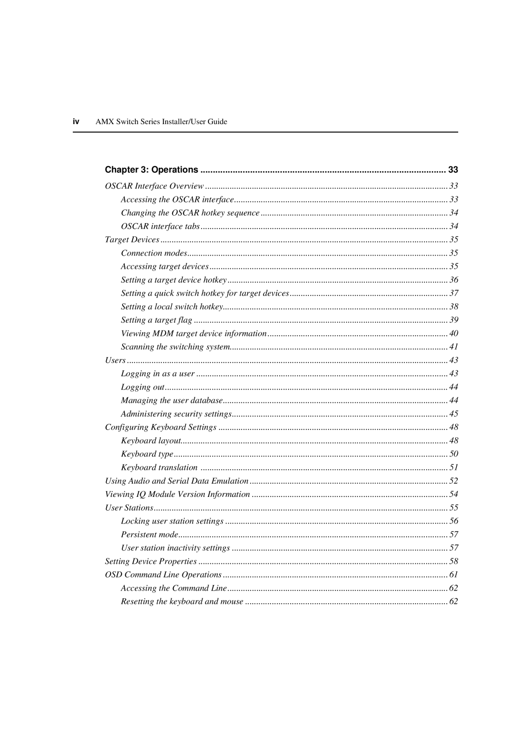 Avocent 590-222-501M manual Operations 