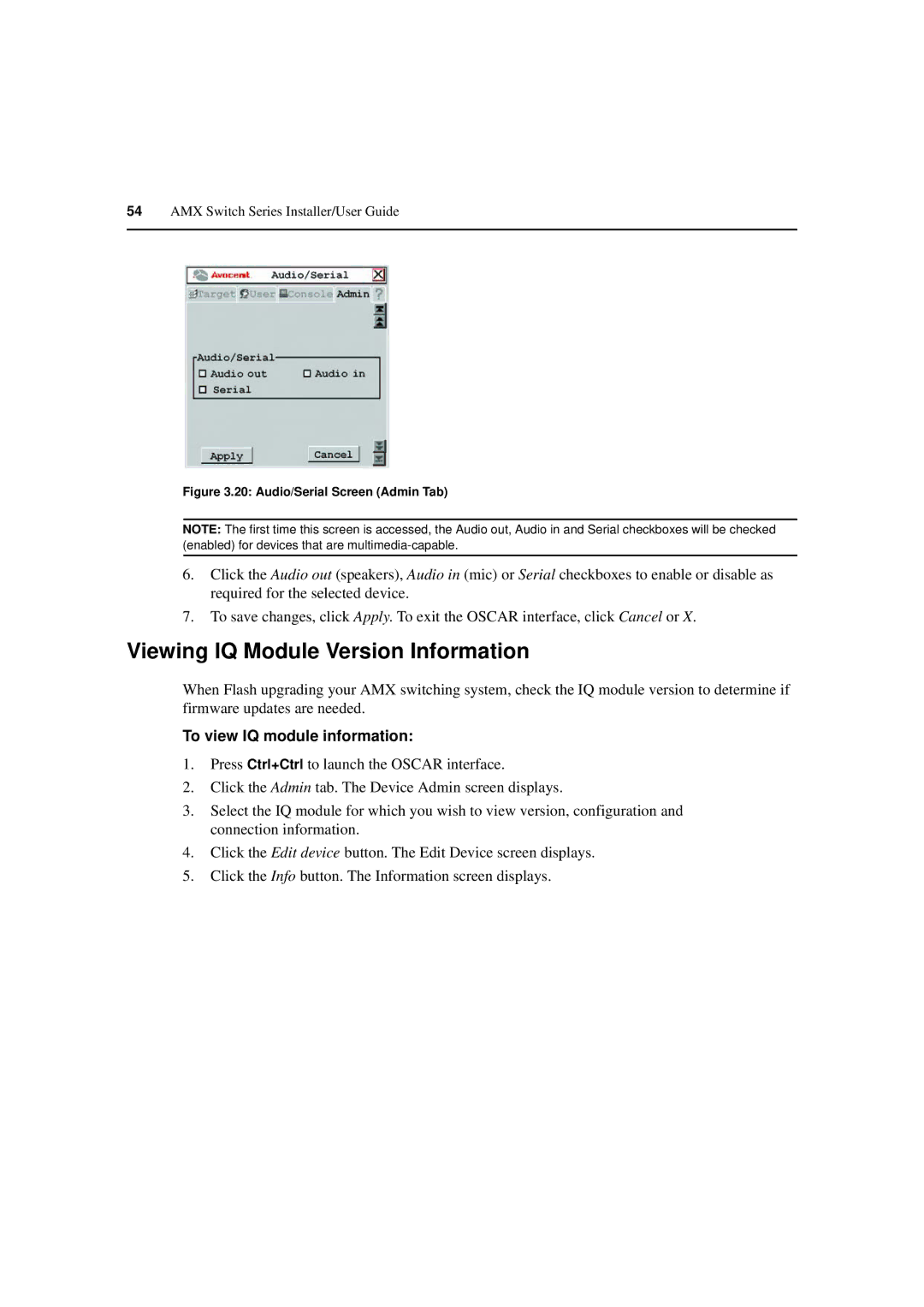 Avocent 590-222-501M manual Viewing IQ Module Version Information, To view IQ module information 