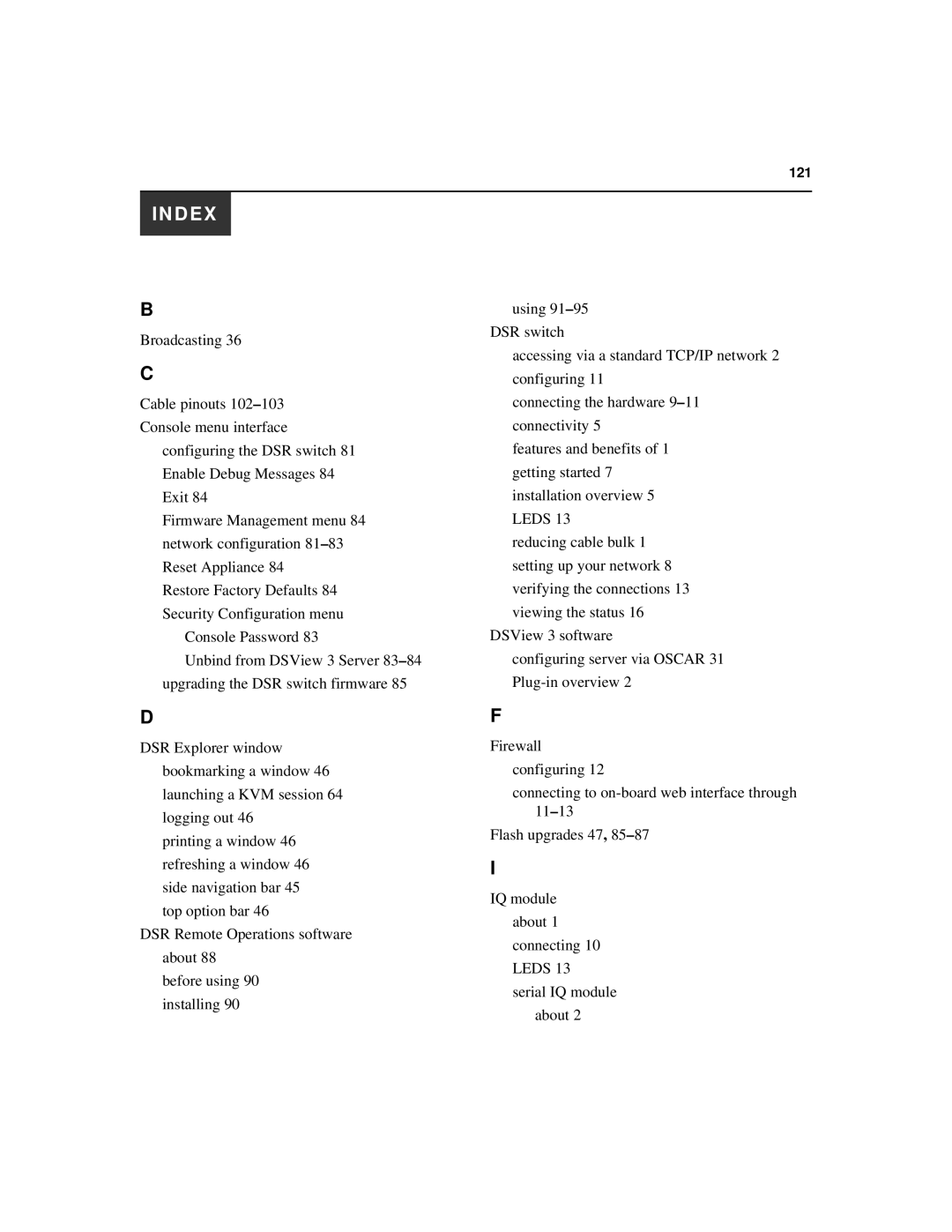 Avocent 590-686-501D manual Index 