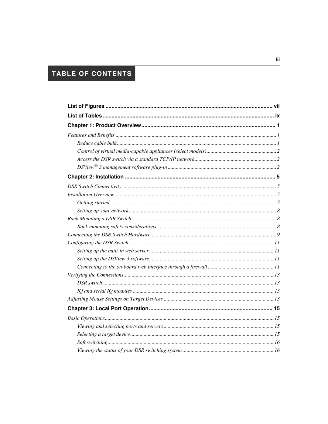 Avocent 590-686-501D manual Table of Contents 