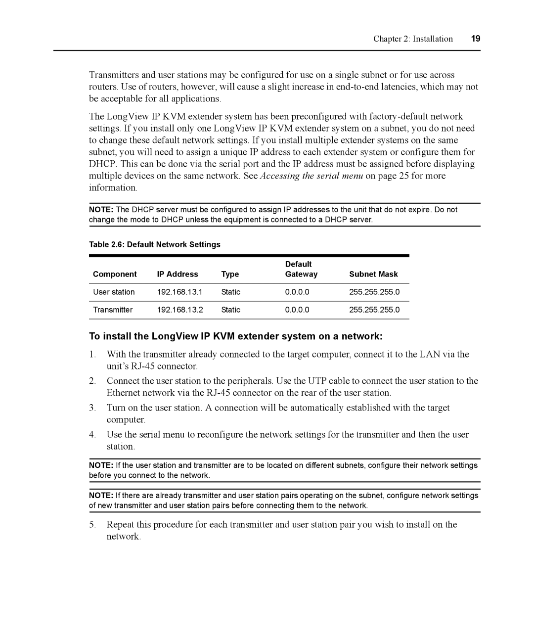 Avocent 590-836-501D manual To install the LongView IP KVM extender system on a network 