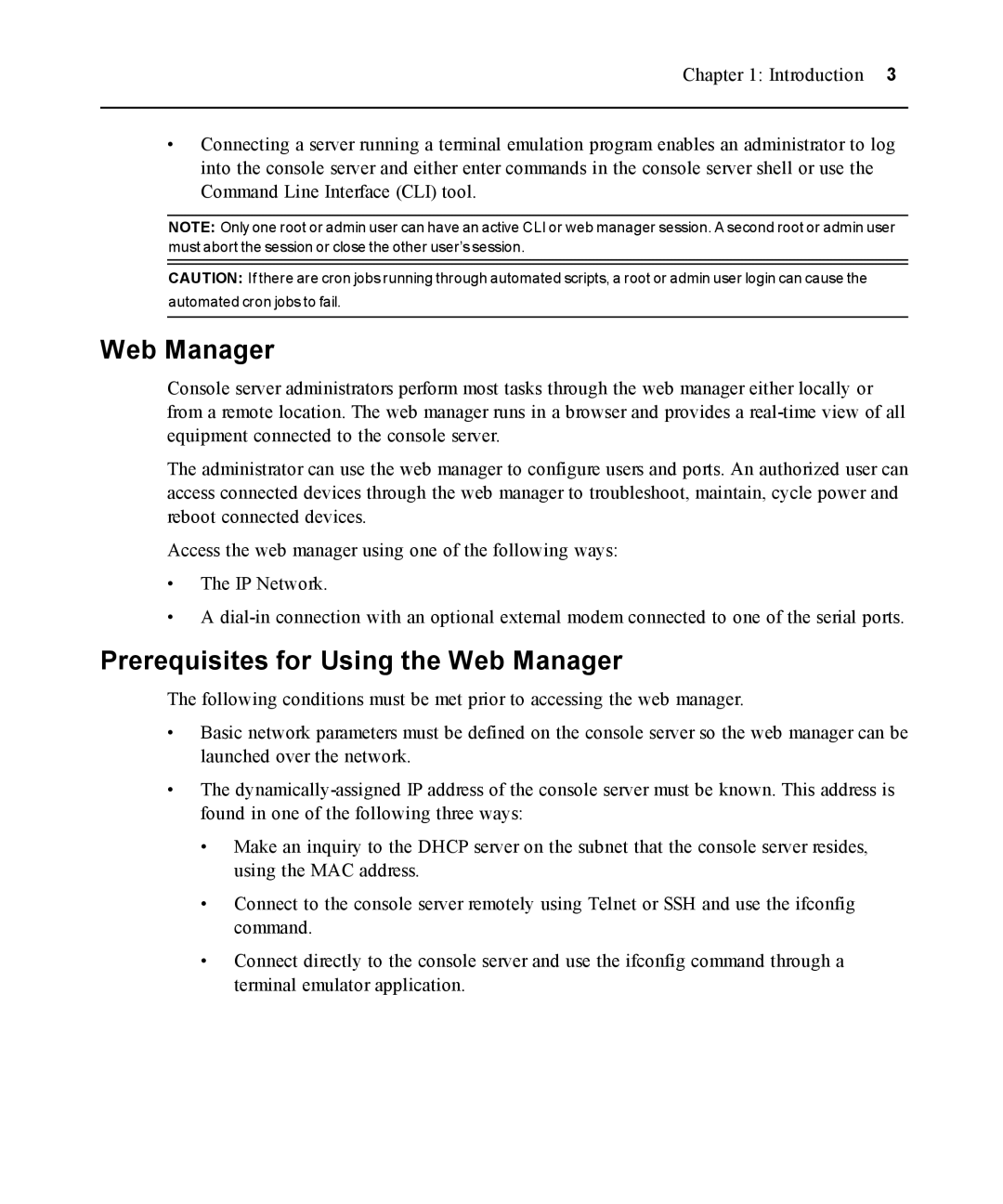 Avocent ACS 5000 manual Prerequisites for Using the Web Manager 