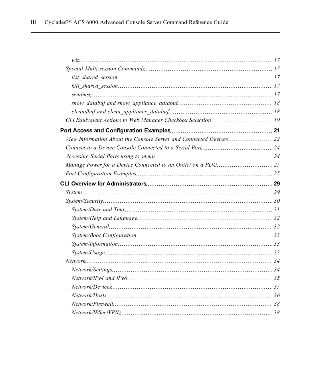 Avocent ACS 6000 manual Port Access and Configuration Examples 