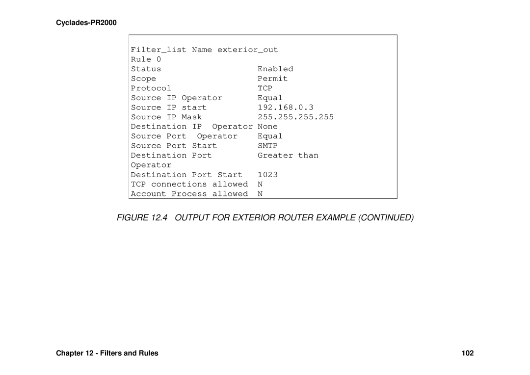 Avocent Cyclades-PR2000 installation manual Filters and Rules 102 