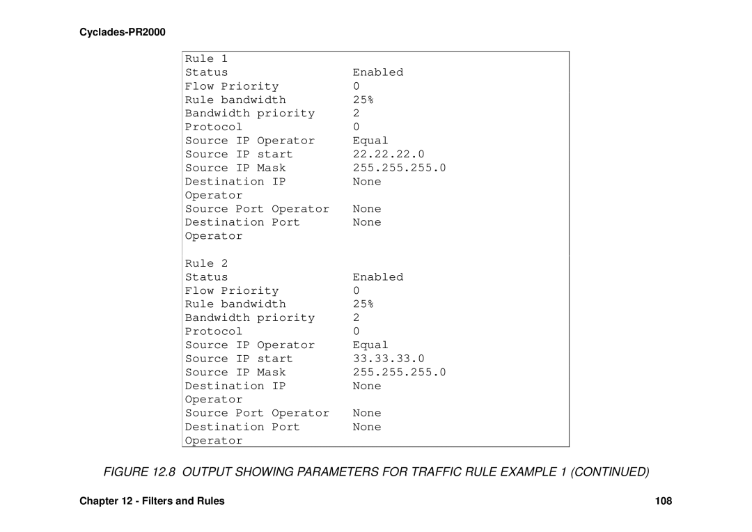 Avocent Cyclades-PR2000 installation manual Filters and Rules 108 