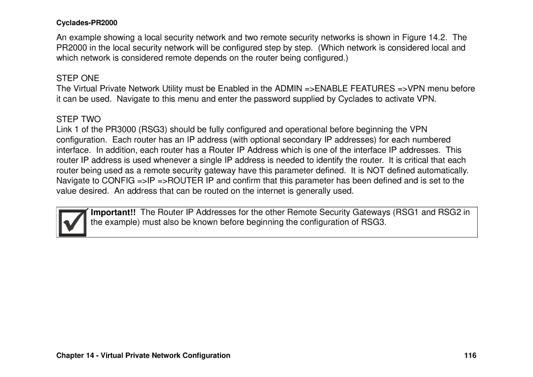 Avocent Cyclades-PR2000 installation manual Virtual Private Network Configuration 116 