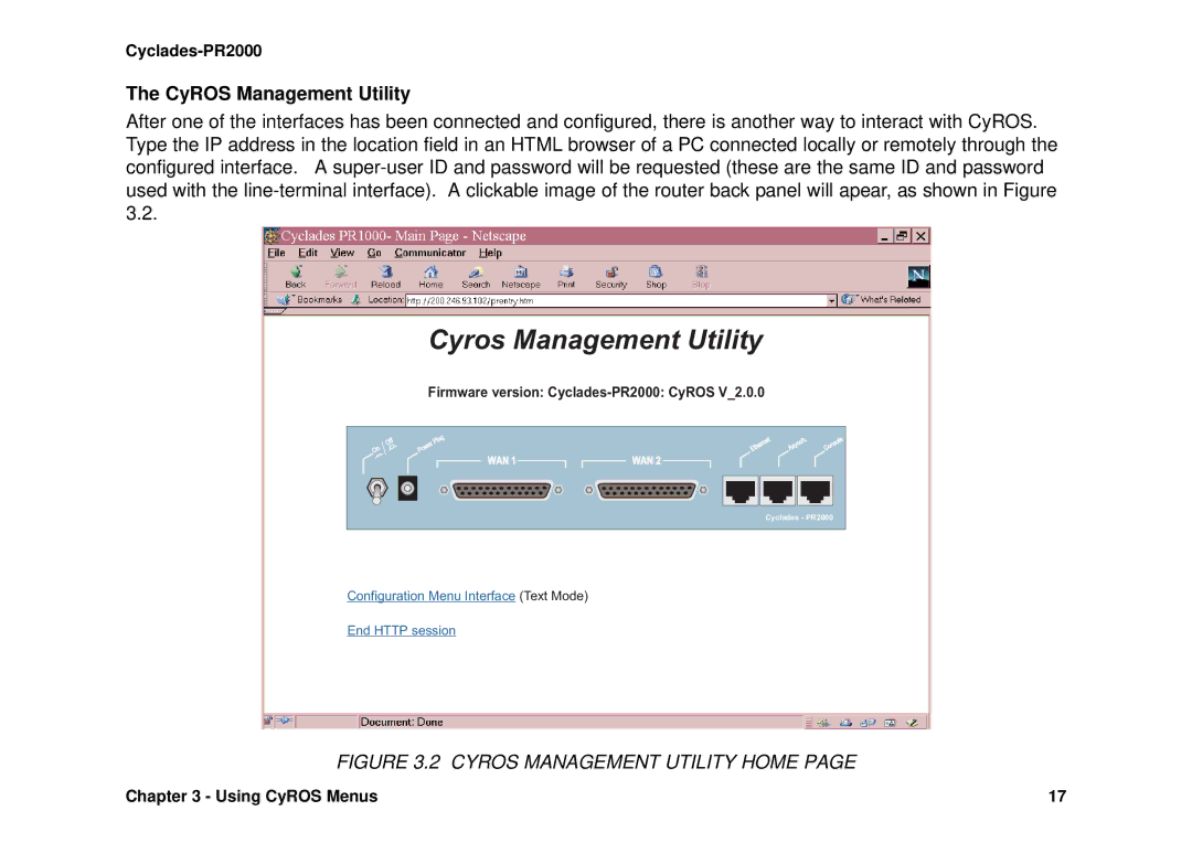 Avocent Cyclades-PR2000 installation manual Cyros Management Utility, CyROS Management Utility 