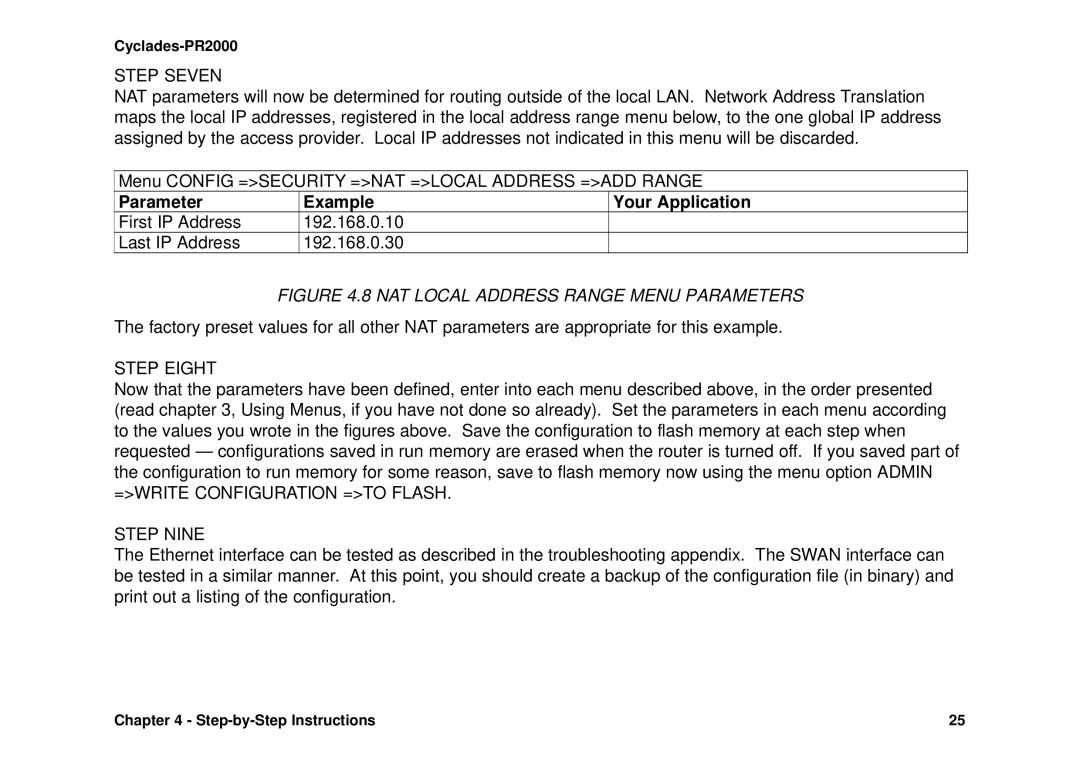 Avocent Cyclades-PR2000 installation manual Step Seven, Step Eight, Step Nine 