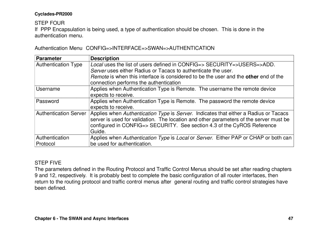 Avocent Cyclades-PR2000 installation manual Protocol Be used for authentication 