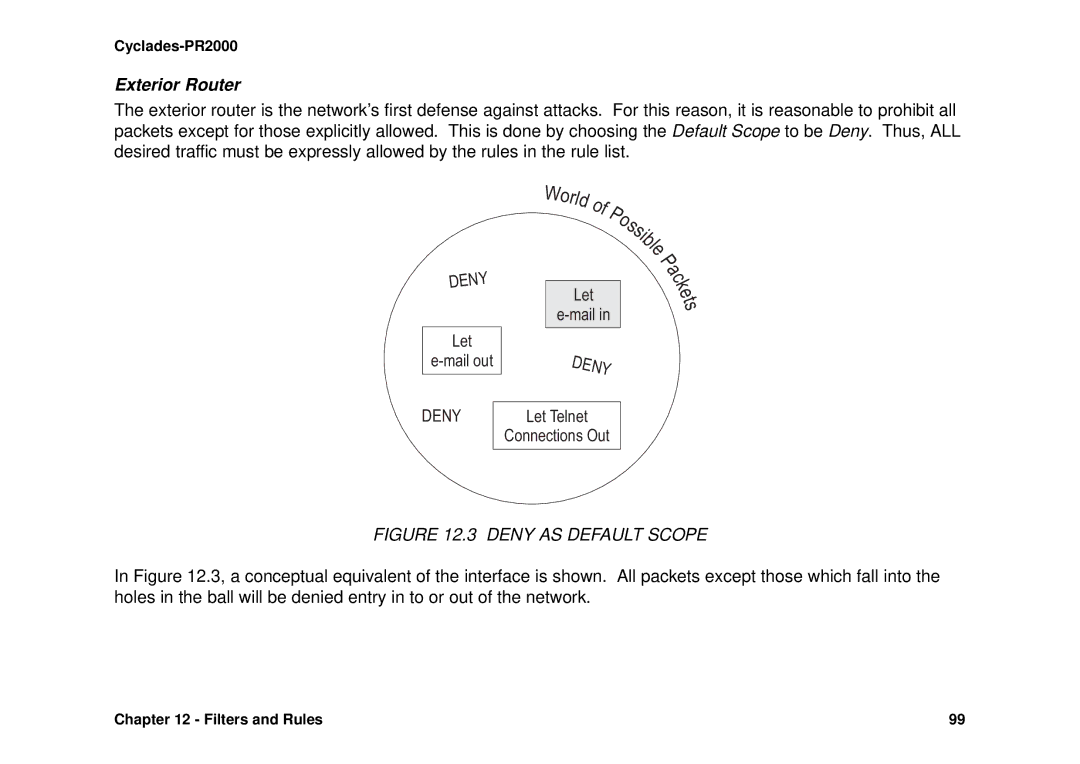 Avocent Cyclades-PR2000 installation manual Exterior Router, Let Mail out, Let Telnet Connections Out 