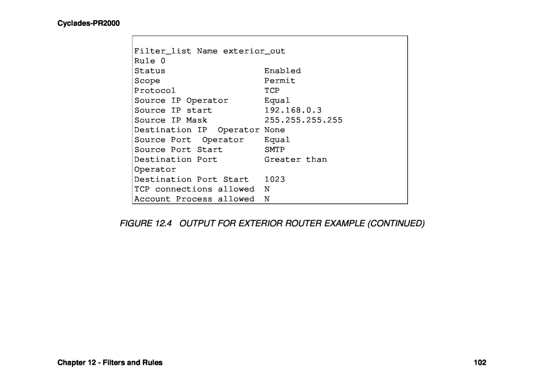 Avocent Cyclades-PR2000 installation manual 4 OUTPUT FOR EXTERIOR ROUTER EXAMPLE CONTINUED 