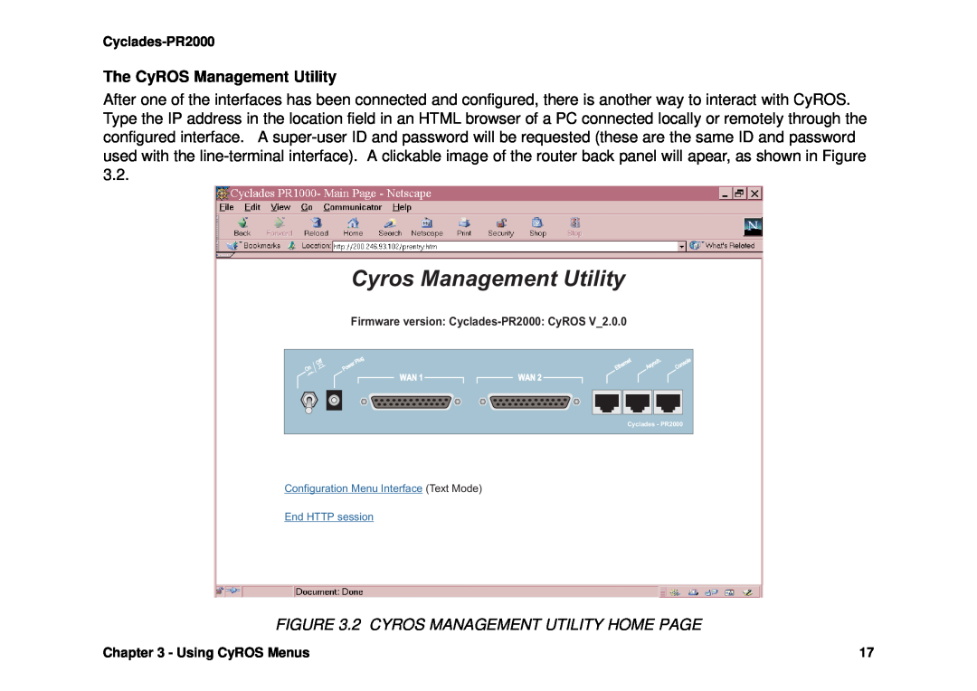 Avocent Cyclades-PR2000 installation manual The CyROS Management Utility, Cyros Management Utility 
