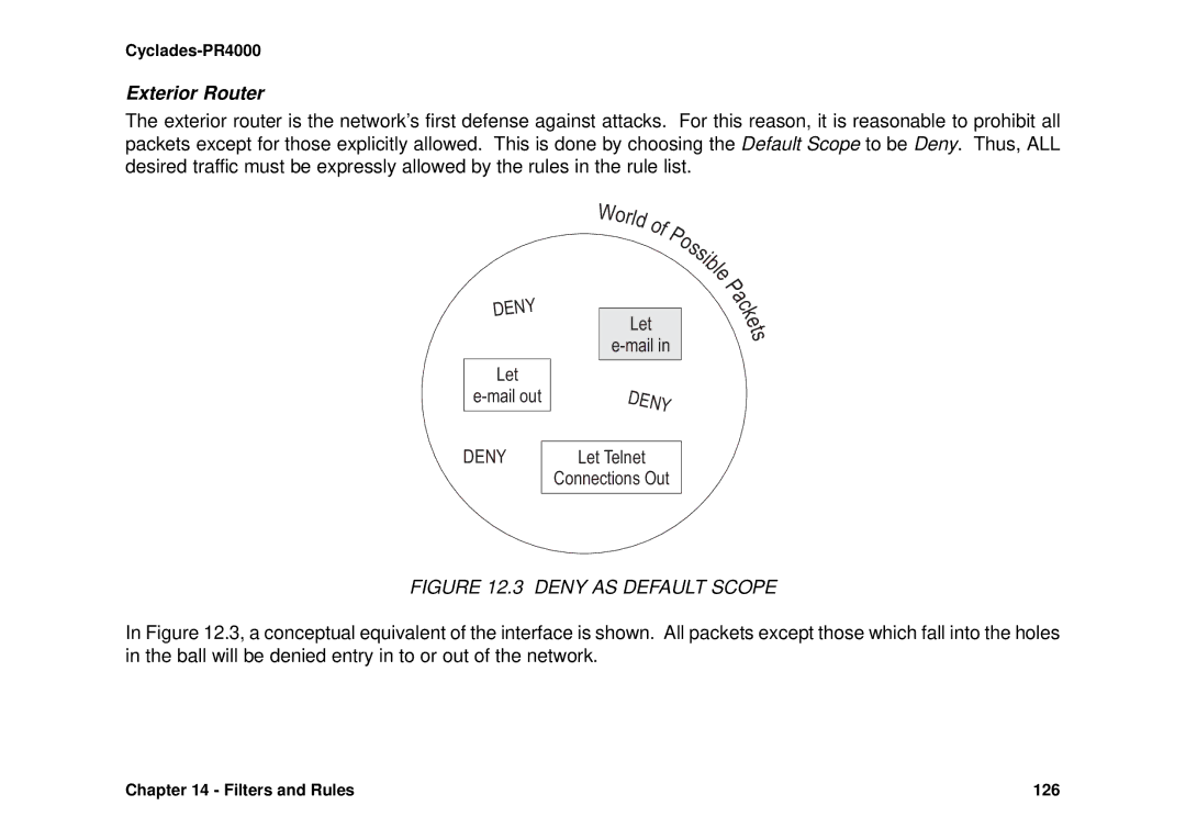 Avocent Cyclades-PR4000 installation manual Exterior Router, Let Mail out, Let Telnet Connections Out 