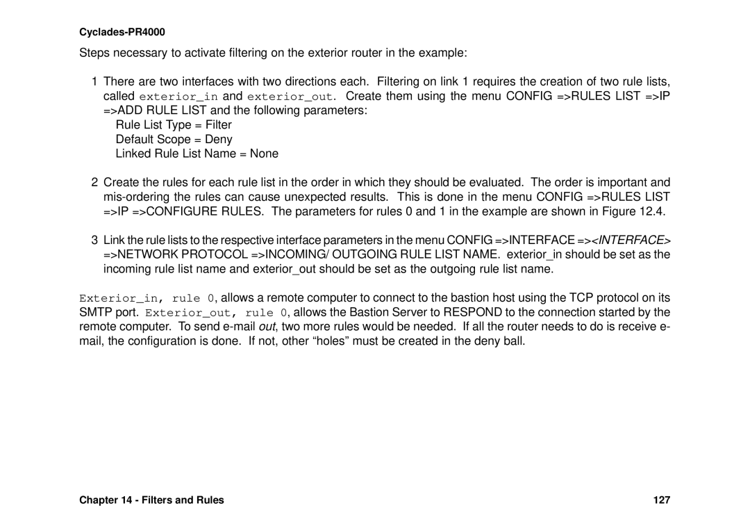 Avocent Cyclades-PR4000 installation manual Filters and Rules 127 