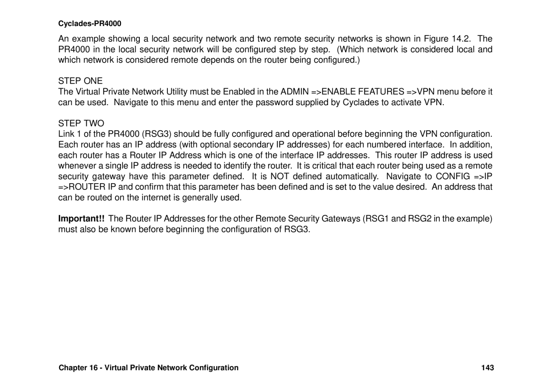 Avocent Cyclades-PR4000 installation manual Virtual Private Network Configuration 143 