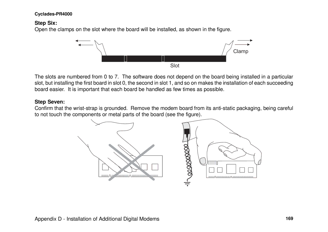 Avocent Cyclades-PR4000 installation manual Step Six, Clamp Slot, Step Seven 