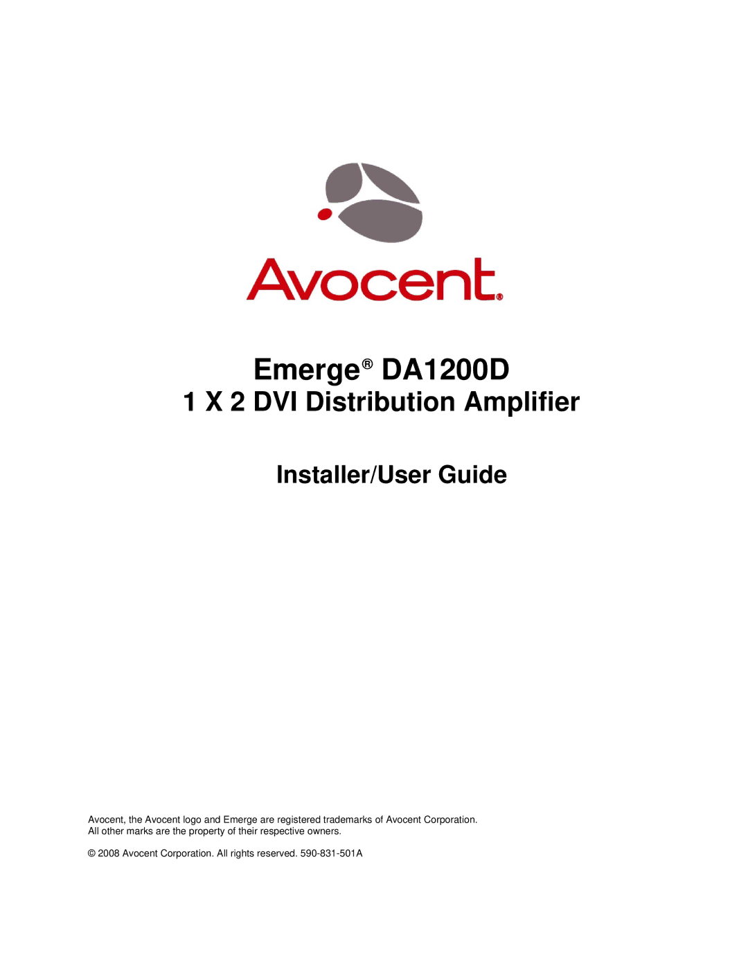 Avocent manual Emerge DA1200D 