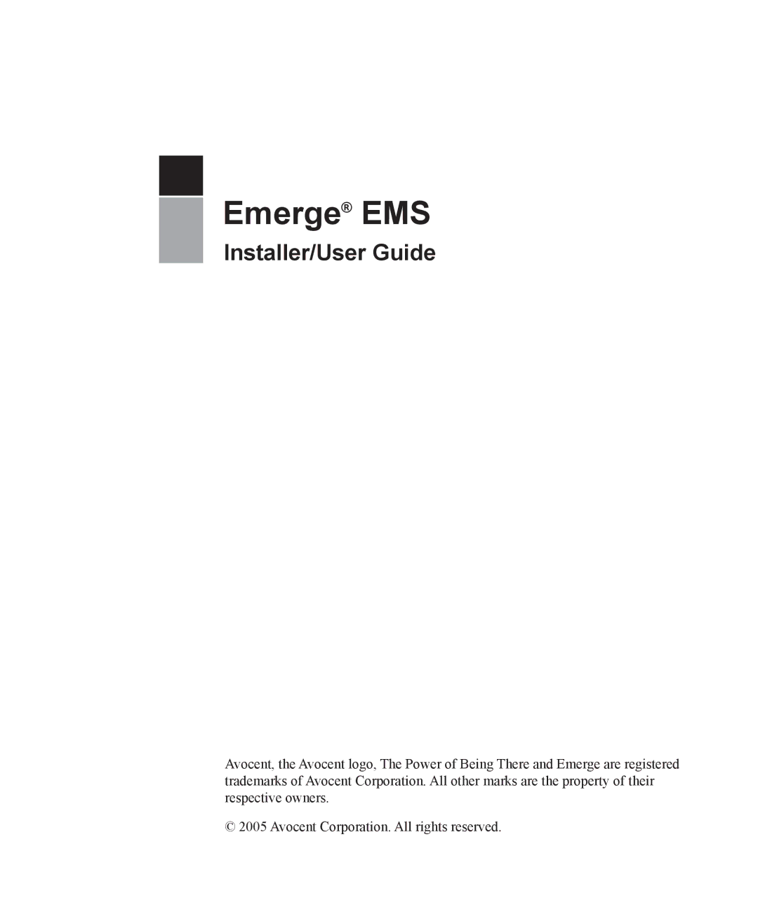 Avocent EMS1000P manual Emerge EMS 