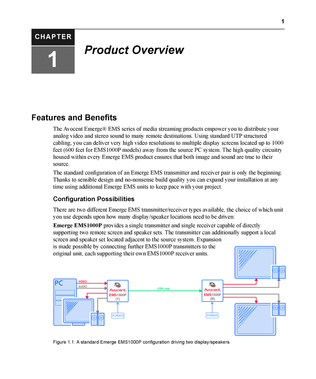 Avocent EMS1000P manual Features and Benefits, Configuration Possibilities 