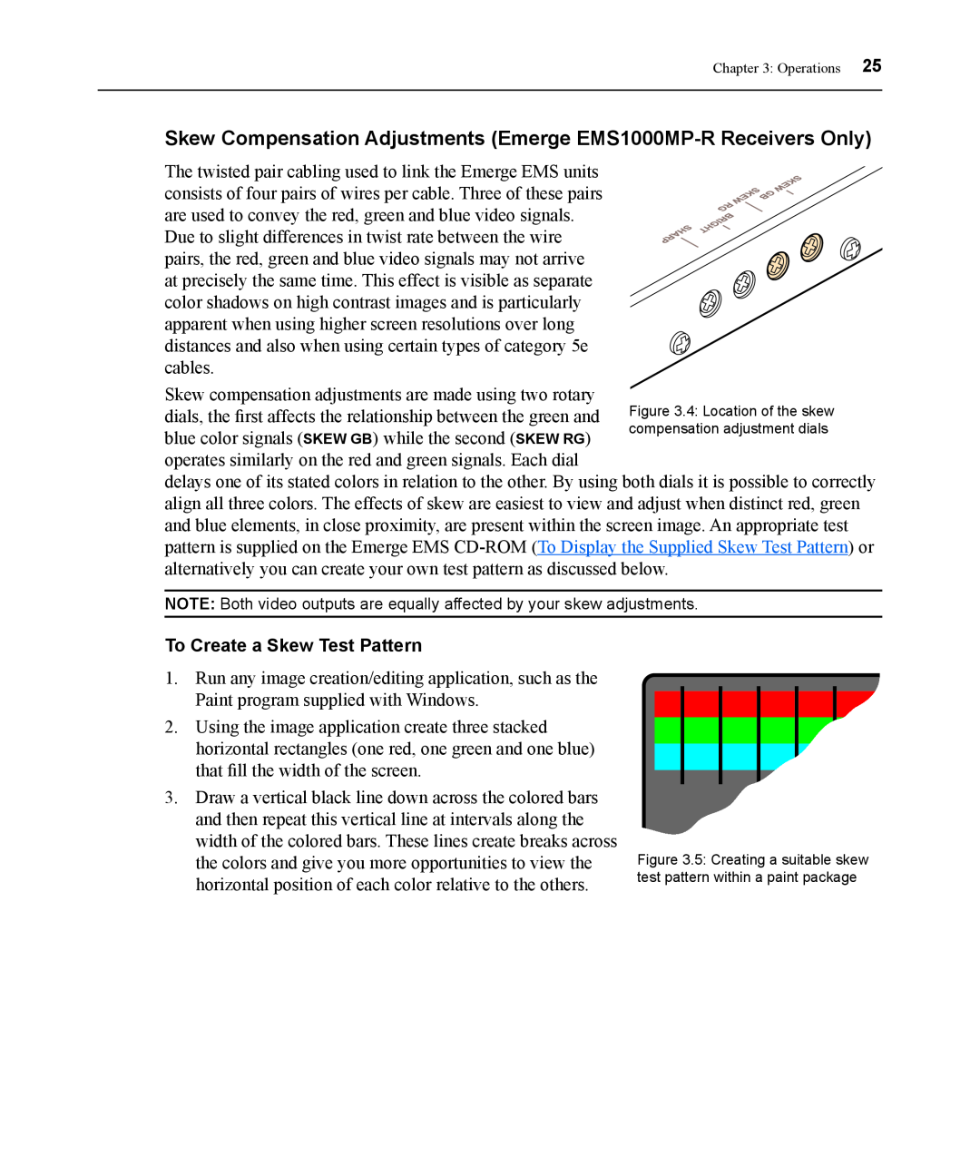 Avocent EMS1000P manual To Create a Skew Test Pattern, Operations 