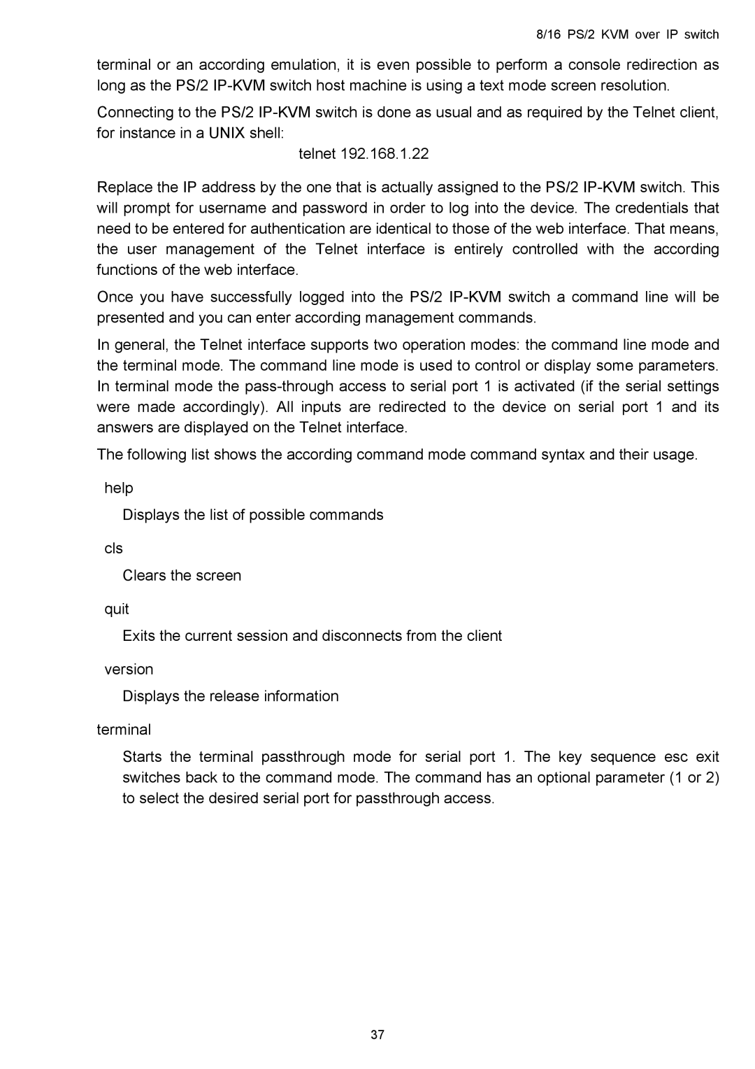 Avocent user manual 16 PS/2 KVM over IP switch 