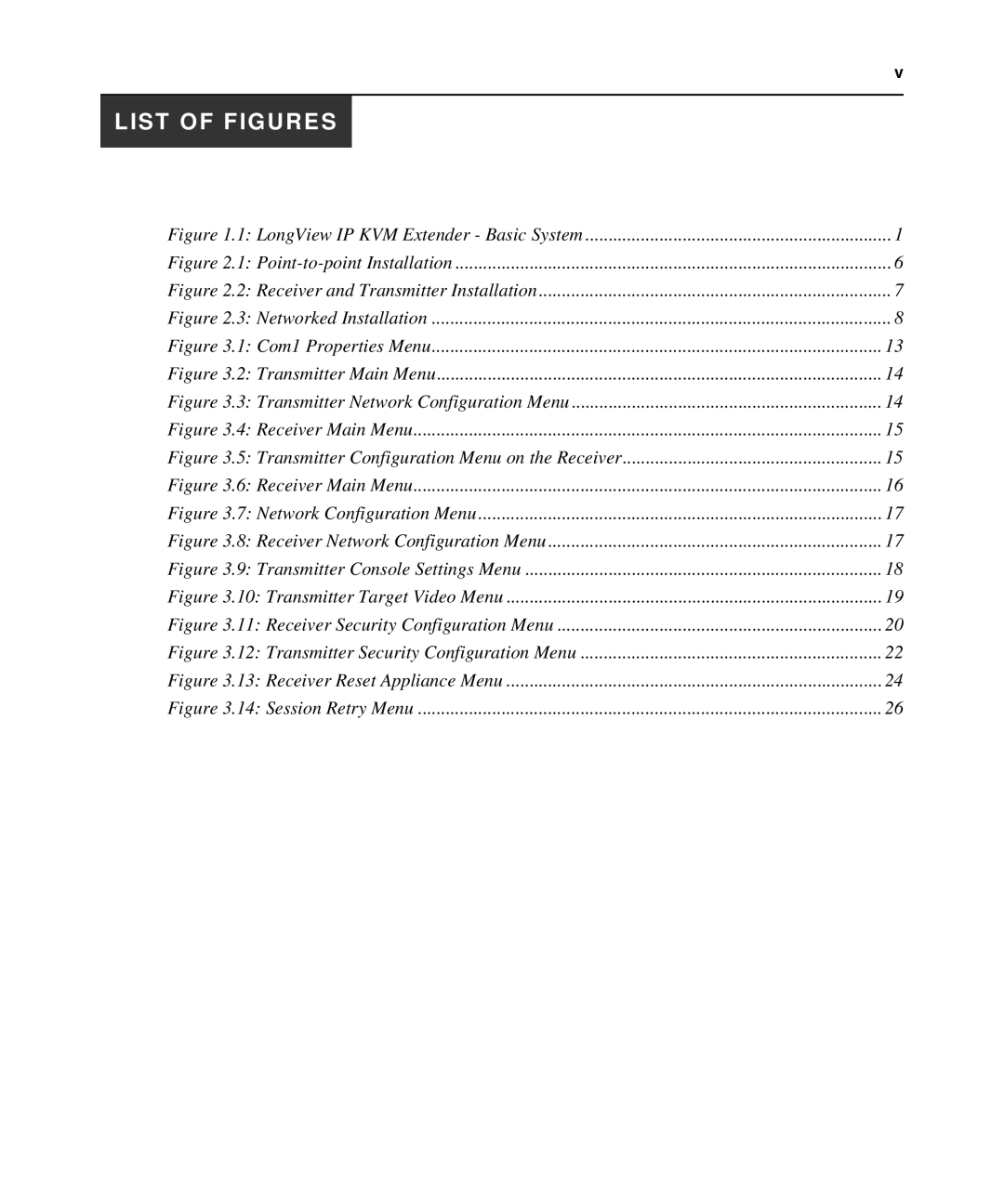 Avocent LongView IP manual List of Figures 