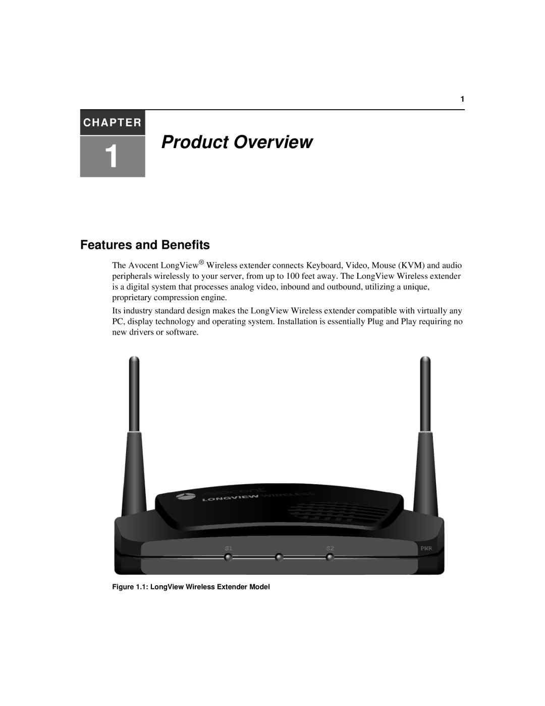 Avocent LongView Wireless manual Product Overview, Features and Benefits 