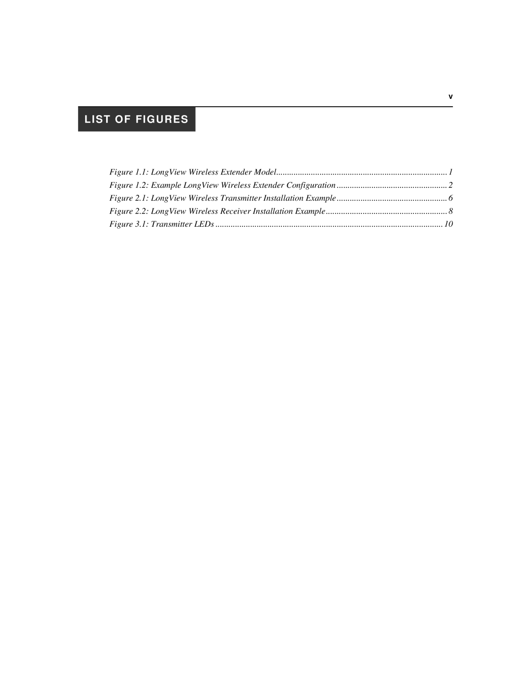 Avocent LongView Wireless manual List of Figures 